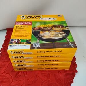 5X BIC Flame Disks Portable Outdoor Grill Charcoal Tailgate Prepper New